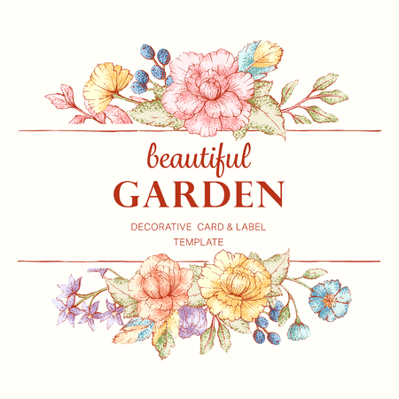 Floral Frame Templateのイラスト素材