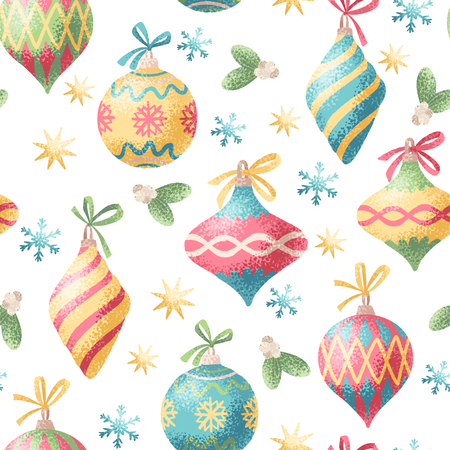 Seamless pattern christmas decoration elements vector illustrationのイラスト素材