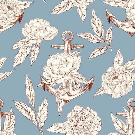 Anchor and peones seamless patternのイラスト素材