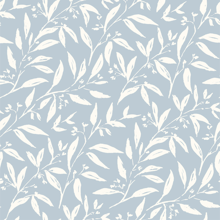 Plants hand drawn color seamless patternのイラスト素材