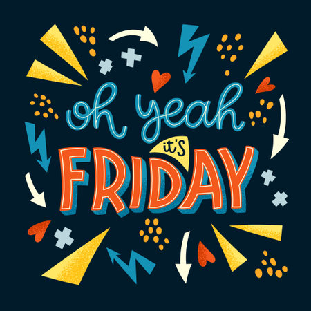 Friday day letteringのイラスト素材