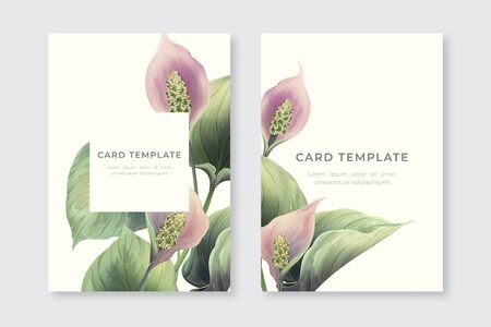 Calla flowers greeting cardのイラスト素材