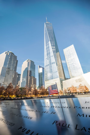 Menorial 11S in honor of the victims of the attacks of September 11 in the twin towers of World...
