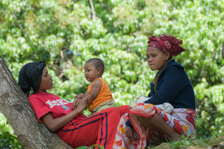 Mother playing with her babyのeditorial素材