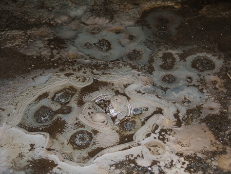 Stalactites, stalagmites, flowstone and other formations in a cave. Franceの写真素材