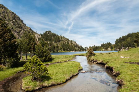 Lake Laurenti in the region of Ariege, France.の写真素材