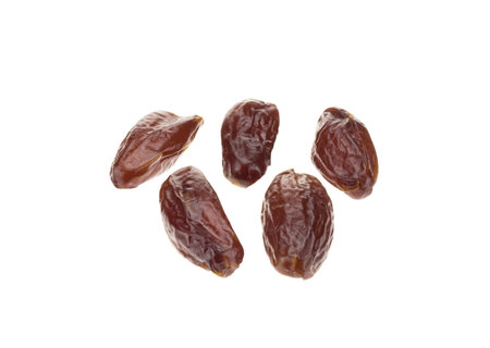 Image of pitted dates isolated on white background.の写真素材