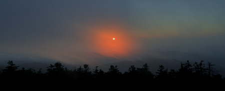 Sunset Through the Clouds taken from Clingman's Dome in The Great Smoky Mountains National Park.の写真素材