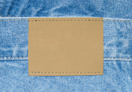 Natural jeans texture background with close up label