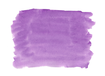 Abstract texture brush ink background purple, violet aquarel watercolor splash paint on white backgroundの写真素材