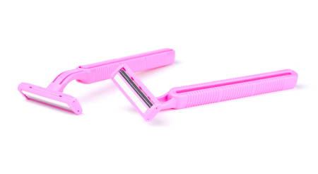 Two of Pink lady shaver on white backgroundの写真素材