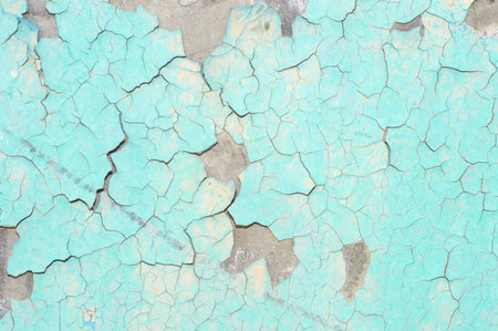 Peeling paint on wall blue grunge material texture