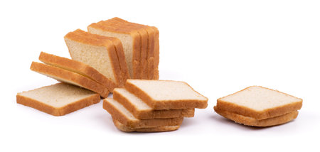 sliced bread isolated on white background.