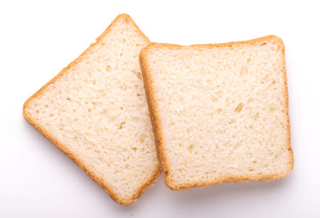 sliced bread isolated on white background.