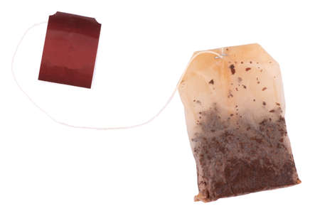 Used Tea Bag isolated on White Background.の写真素材