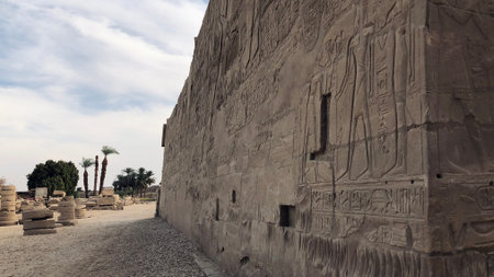 In upper Egypt at the Luxor City Karnak Temple of pharaohs