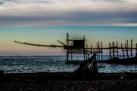 Colourful sunset on Traboccoの写真素材