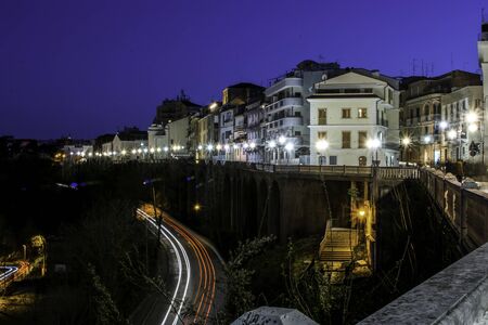Italian village at duskの写真素材