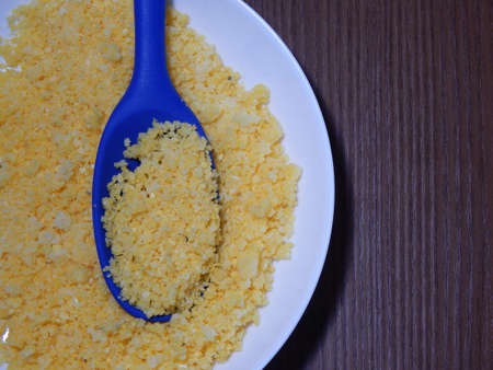 Traditional Brazilian couscous (cuscus / couscous). Tropical food. The Brazilian Couscous from the Northeast Region also known as Corn Couscous is a nutritious, cheap and a really simple recipe to make.の写真素材