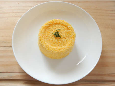 Traditional Brazilian couscous (cuscus / couscous). Tropical food. The Brazilian Couscous from the Northeast Region also known as Corn Couscous is a nutritious, cheap and a really simple recipe to make.の写真素材