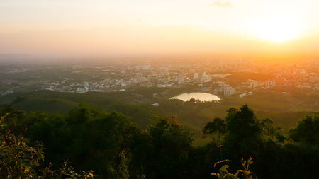 Cityscape sunset at Hatyai Thailand Southeast Asiaの写真素材