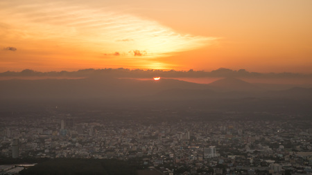 Cityscape sunset at Hatyai Thailand Southeast Asiaの写真素材