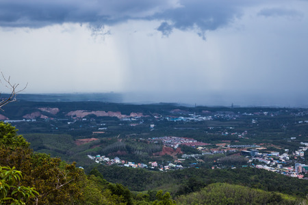 Rian in the city Form above view at high mountian.の写真素材