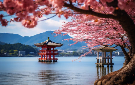 Miyajima Island in Spring Hiroshima Japan Scene.の素材