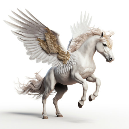Pegasus Isolated on Transparent Background.の素材