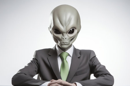 Corporate Extraterrestrial on White Background.の素材