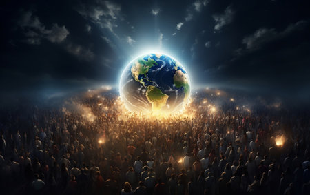World Population Day illustration.の素材