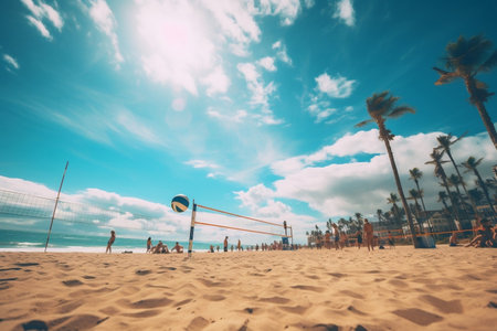 Beach Volleyball: Sandy Court Action.の素材
