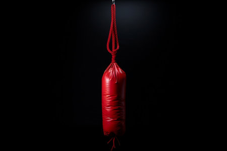 Boxing Punching Bag with Red Rope - Athletic .の素材
