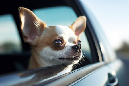 Chihuahua Dog's Car Adventure.の素材