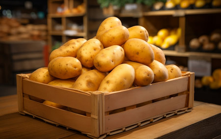 Showcasing Wholesome Potatoes in High Quality. Ai generatedの素材