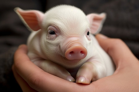 Pig Newborn and Cute Hands.の素材