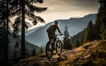 Adventure: Woman Riding Her Bikeの素材