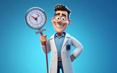 Doctor with Thermometer: 3D Renderingの素材