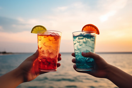 Two Cocktails on a Beach Getawayの素材