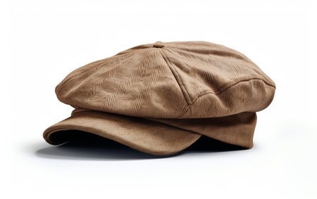 Vintage Newsboy Cap against a White Canvasの素材