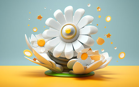 Looking Up to Beauty: Glossy Flower Cart Iconの素材