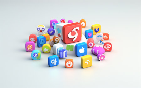 White Background Social Media Icons for Websitesの素材