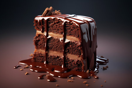 The Bittersweet 3D Sad Chocolate Cake Generative By Ai.の素材