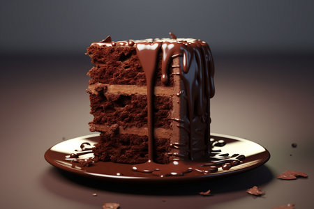 The Bittersweet 3D Sad Chocolate Cake Generative By Ai.の素材