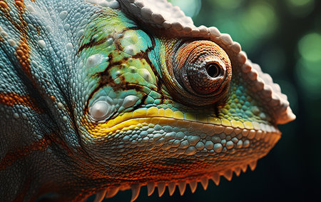 Exploring the World of a Colorful Reptile Generative By Ai.の素材