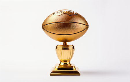 Trophy with American Football Ball on White Generative By Ai.の素材