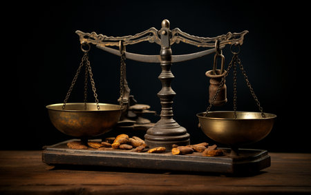 Classic Still Life with Old Weighing Scale Generative By Ai.の素材