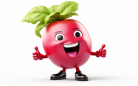 Happy Radish Cartoon with a Friendly Smile Generative By Ai.の素材