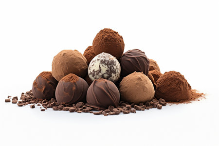 Realistic Chocolate Truffles Generative By Ai.の素材