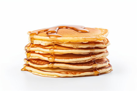 A Realistic View of Isolated Pancakes Generative By Ai.の素材